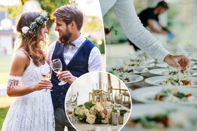 Noiva vegetariana atingida pelos convidados do casamento para criar um "egoísta" sem um menu de casamento carne

