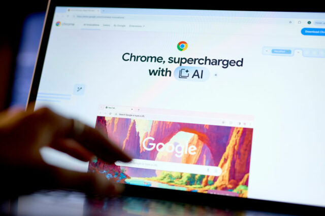 Um exemplo da função de revisão da loja no Google Chrome, mostrada na janela do navegador