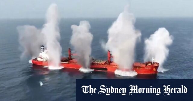 O Houtyi do Iêmen rebelde dois navios de carga no Mar Vermelho

