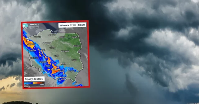 O IMGW vence o alarme. Tempestades e chuveiros atingem a Polônia

