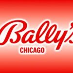 O IPO de Chicago de Bally faz retorno em agosto. Logotipo de Bally's Chicago contra um fundo de gradiente vermelho e branco