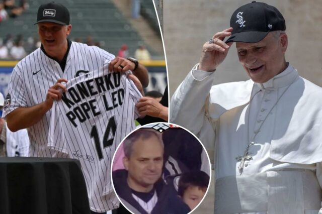 O Papa Leo Xiv dá uma camiseta T com um Autograf White Sox Great Paul Konerko em homenagem a 2005 World Series


