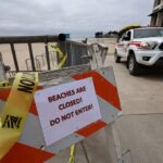 Cowell Beach em Santa Cruz foi fechado por causa do tsunami ...