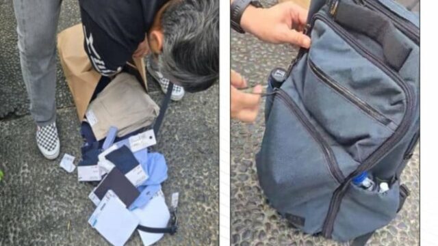 O aparecimento dos sacos diplomáticos do Ministério das Relações Exteriores foi morto no saco de papel contendo todas as roupas novas.

