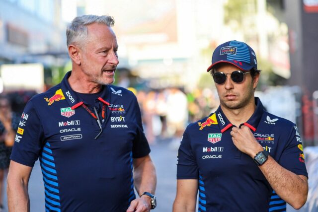 Antes do Grande Prêmio da F1 do Catar, Max Verstappen e Sergio Perez. Fonte: Getty