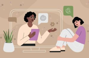 O estudo alerta de ‘riscos significativos’ ao usar a IA Therapihatbots Online psychotherapy concept, sad young girl in depression