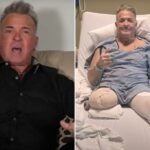 Captura de tela de um homem e uma mulher sentada no sofá conversando.