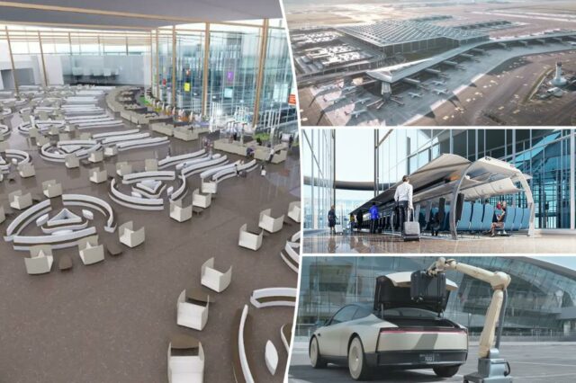 O futuro aeroporto realiza cortes sérios para os passageiros dos tempos de espera com o "estojo de espingarda" no sistema de placa


