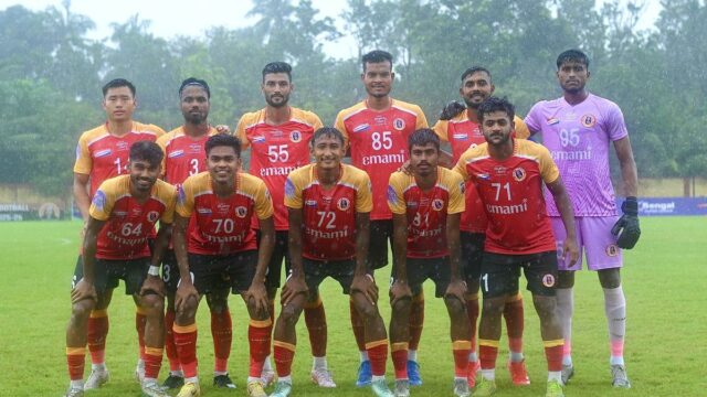 O leste de Bengala coloca seis gols do BSS Sport na liga de futebol em Calcutá

