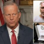 O líder da maioria do Senado John Thune apóia a "divulgação completa" dos arquivos Epstein