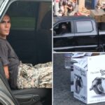 O líder oposto La Riot filmou, distribuindo o equipamento aos manifestantes acusados ​​na empresa pelo estado