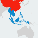 O mapa mostra "Zecile exército livre da Rússia" da Rússia e da China