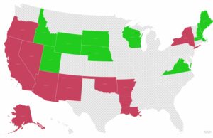 O mapa mostra os melhores e piores estados a passar em 2025 classificados Mapa de visualização