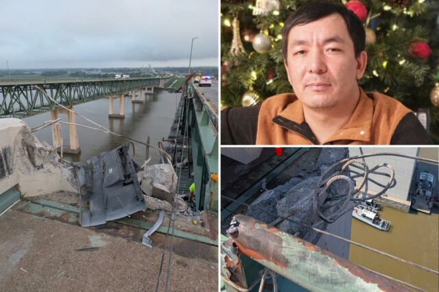 O motorista foi morto quando o trailer imerso em Delaware Bridge, ele foi casado

