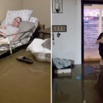 O pai atraído pela cama do Texas, salvo pelo filho - -uma vez um momento antes da água da enchente encher seu quarto, diz a família