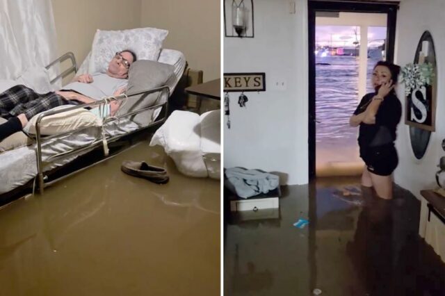 O pai atraído pela cama do Texas, salvo pelo filho - -uma vez um momento antes da água da enchente encher seu quarto, diz a família

