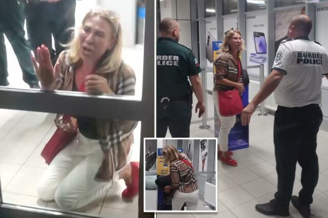 O passageiro da Ryanair cai de joelhos em lágrimas depois que se recusou a embarcar em muita bagagem

