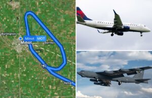 “O piloto agressivo do delta de manobra evita B-52, evita colisão no ar em um pesadelo endurecedor "O piloto agressivo do delta de manobra evita B-52, evita colisão no ar em um pesadelo endurecedor