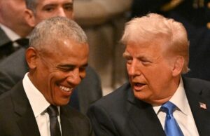 O presidente Trump encontrou o funeral de Obama Jimmy Carter no funeral Obama e Trump 1
