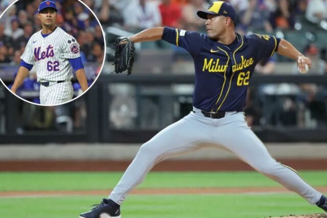 José Quintana Boje durante o jogo Brewers-Mets em 3 de julho de 2025. 