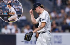 O schlitter de start roug Start coloca a rotação dos Yankees em uma ameaça adicional Arremessador New York Yankees Cam Schlittler no monte.