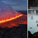 O vulcão islandês explode e força os turistas a evacuar o famoso spa geotérmico