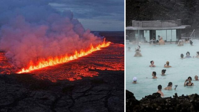 O vulcão islandês explode e força os turistas a evacuar o famoso spa geotérmico

