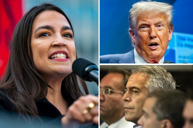 Ocasio-Cortez atingiu o "difamatório" Trump, Jeffrey Epstein Post: "Sue AOC para falir"

