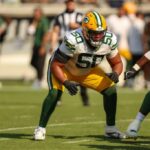 Green Bay Packers jogador usando o número 50.