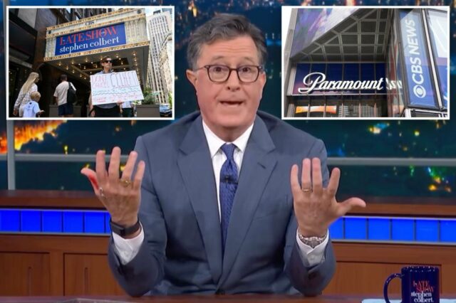 Os funcionários da CBS perguntam por que o programa de Stephen Colbert foi cancelado, chamando de "liberdade de liberdade de expressão"

