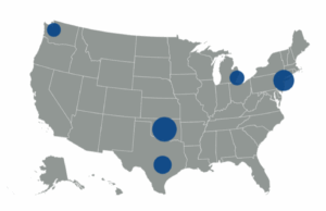 Os mapas mostram onde qualquer grossa principal é construído nos Estados Unidos agora Ver mapa