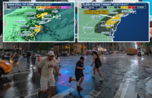 Os nova -iorquinos estão se preparando para inundações graves, porque a cidade viu 5 polegadas de chuva em apenas algumas horas antes da noite para trabalhar Os nova -iorquinos estão se preparando para inundações graves, porque a cidade viu 5 polegadas de chuva em apenas algumas horas antes da noite para trabalhar