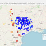 Os reservatórios do Texas são mapeados como compare a água na água após as inundações