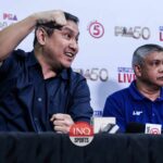 O vice -comissário do PBA, Eric Castro, San Miguel Beermen e TNT Tropang 5G PBA Filippine Cup Finals na conferência de imprensa após 1.