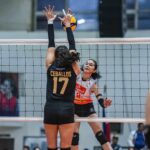 Erika Santos, de Cignal HD Spikers, durante um PVL em uma partida de turnê contra o Zus Coffee Thunderbelles.