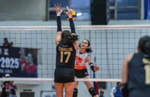 PVL em turnê: Erika Santos Cignal Books Quarter More 30 Droped Erika Santos, de Cignal HD Spikers, durante um PVL em uma partida de turnê contra o Zus Coffee Thunderbelles.