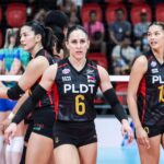 Os atiradores de alta velocidade do PLDT durante a estrela do AVC Champions League Savi Davison.