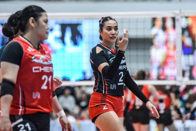 Aby Maraño durante o PVL na partida da turnê contra Chery Tiggo Crossovers contra os anunciantes da Cignal HD.