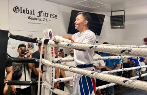 Pacquiao é livre para moer em Las Vegas, preste atenção ao corpo em 46 Manny Pacquiao está no Knuckleheads Boxing Sports Hall, em Las Vegas, em frente à sua luta contra Mario Barrios.