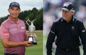 Padraig Harrington se junta a Gary Player em um clube particular após sua vitória no Senior Open, ISPS Handa Padraig Harrington se junta a Gary Player em um clube particular após sua vitória no Senior Open, ISPS Handa