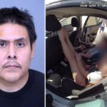 Quatro crianças em um carro quente.