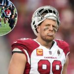 JJ Watt, Arizona Cardinals defensivo, em campo.