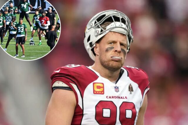 JJ Watt, Arizona Cardinals defensivo, em campo.