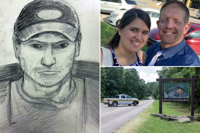 Polícia do Arkansas livre o esboço de uma pessoa interessada no assassinato dos pais no Devil's Den Park

