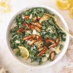 Receita: salada de couve de repolho de frango com limão crocante
