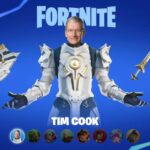 A Epic Games acusa a Apple de adiar o lançamento de sua loja | Imagem de Tim Cook no traje Fortnite