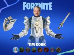 Tribunal de apelações responde às divergências da Apple na audiência mais recente da Impressive Gamings A Epic Games acusa a Apple de adiar o lançamento de sua loja | Imagem de Tim Cook no traje Fortnite