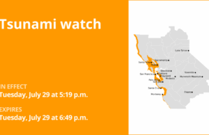 Relógio de tsunami para as costas da Bay Area na terça -feira à noite no local Relógio de tsunami para as costas da Bay Area na terça -feira à noite no local