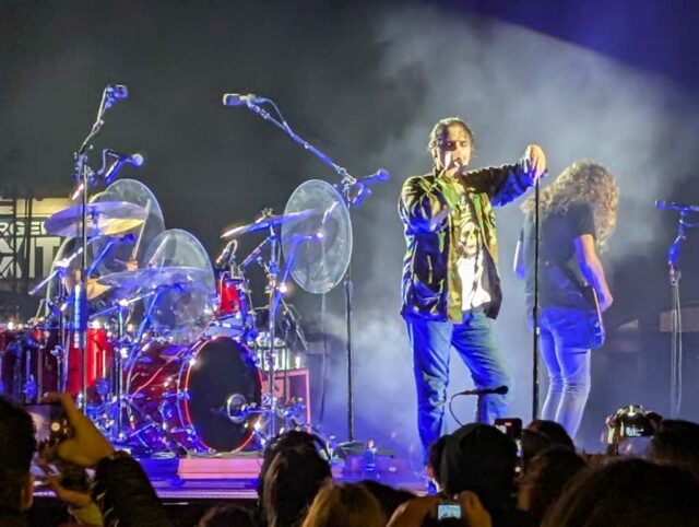 My Chemical Romance aparece em 19 de julho de 2025 no Oracle Park, em São Francisco (Jim Harrington, Bay Area News Group)