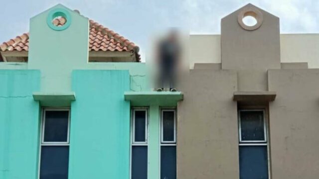 Seu amor não é aprovado pela família, o jovem em Cirebón está determinado a pular do teto do comando

